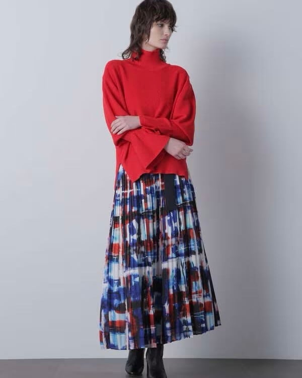 STUMBLY】Belted Pleats Skirt | idealclasse