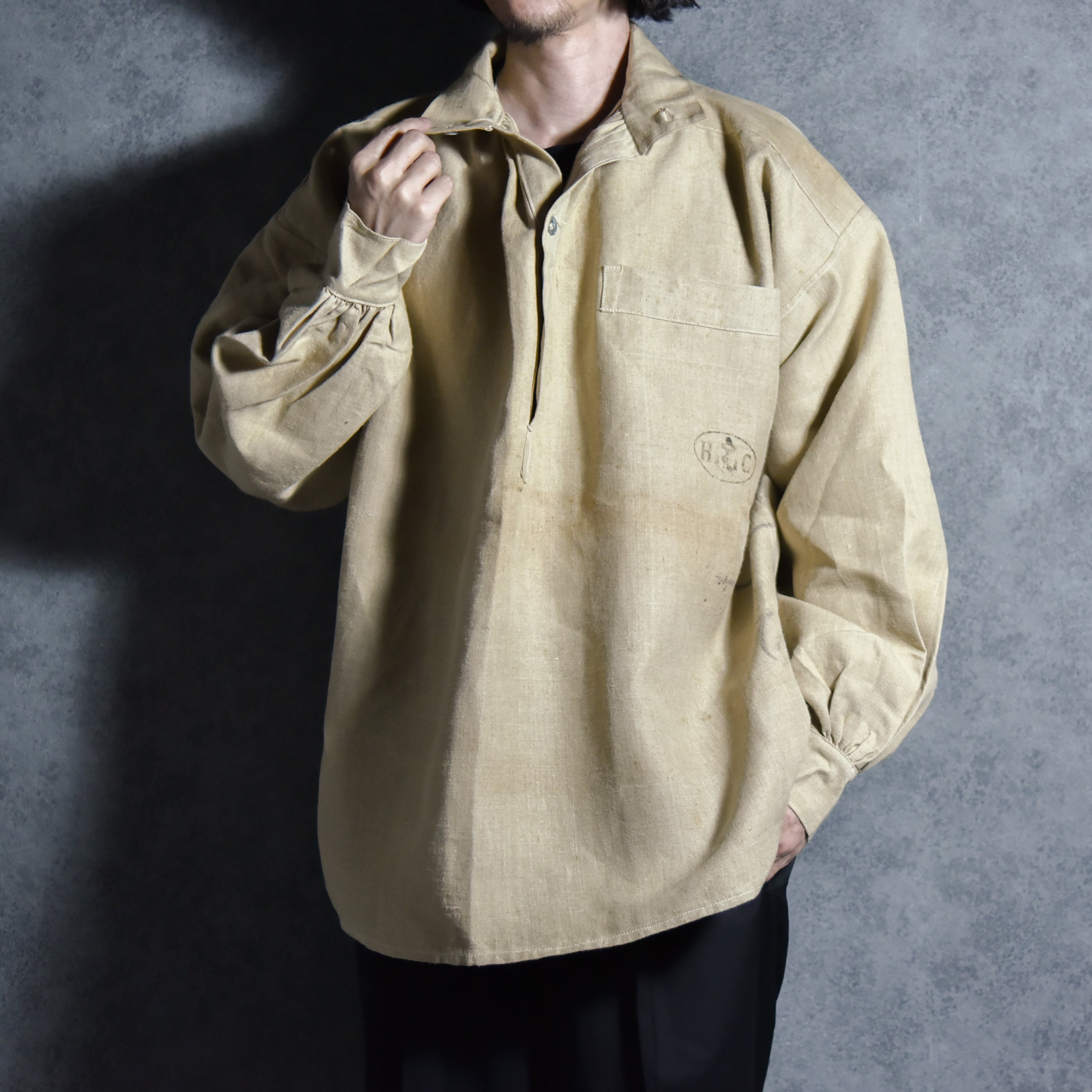 30s French Army Linen Hospital Bourgeron Smock フランス軍