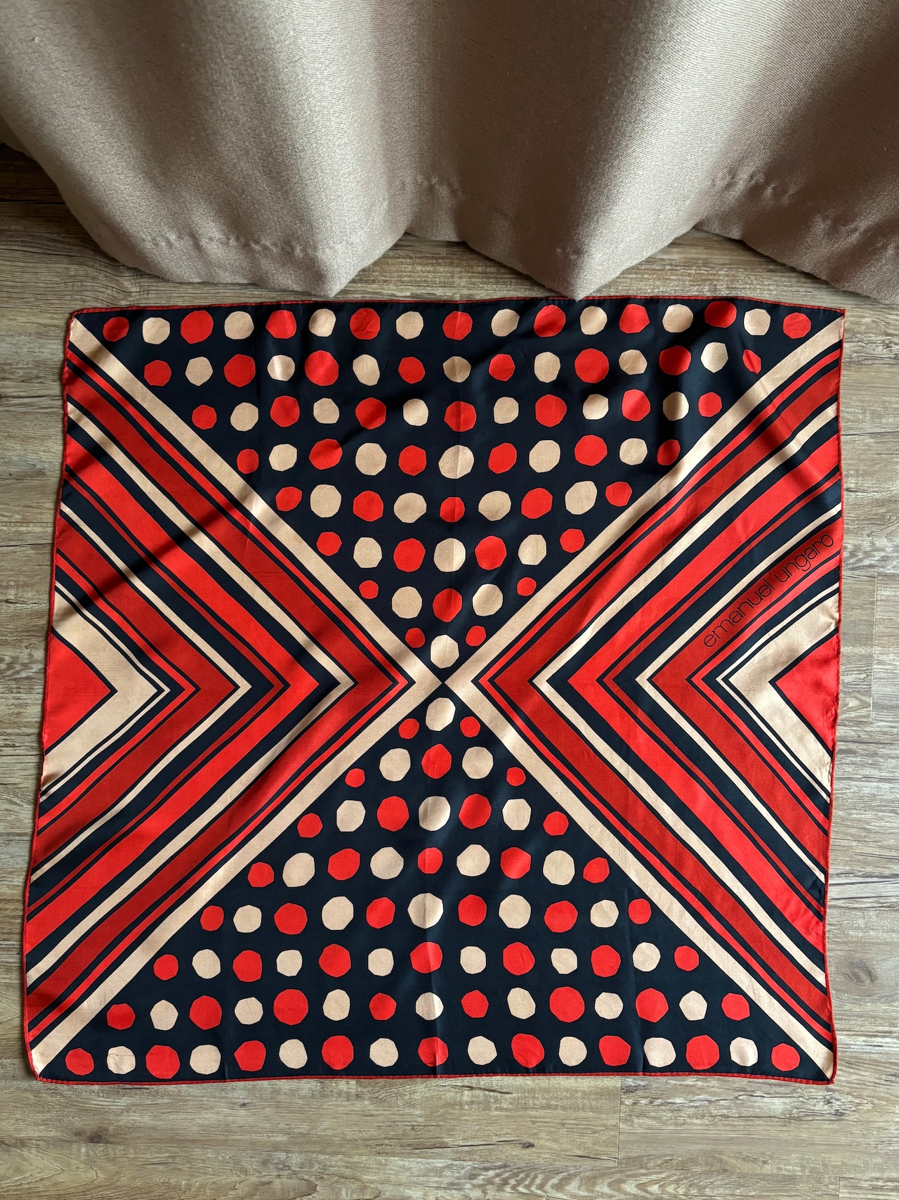 polka dot rétro silk scarf-5151-8