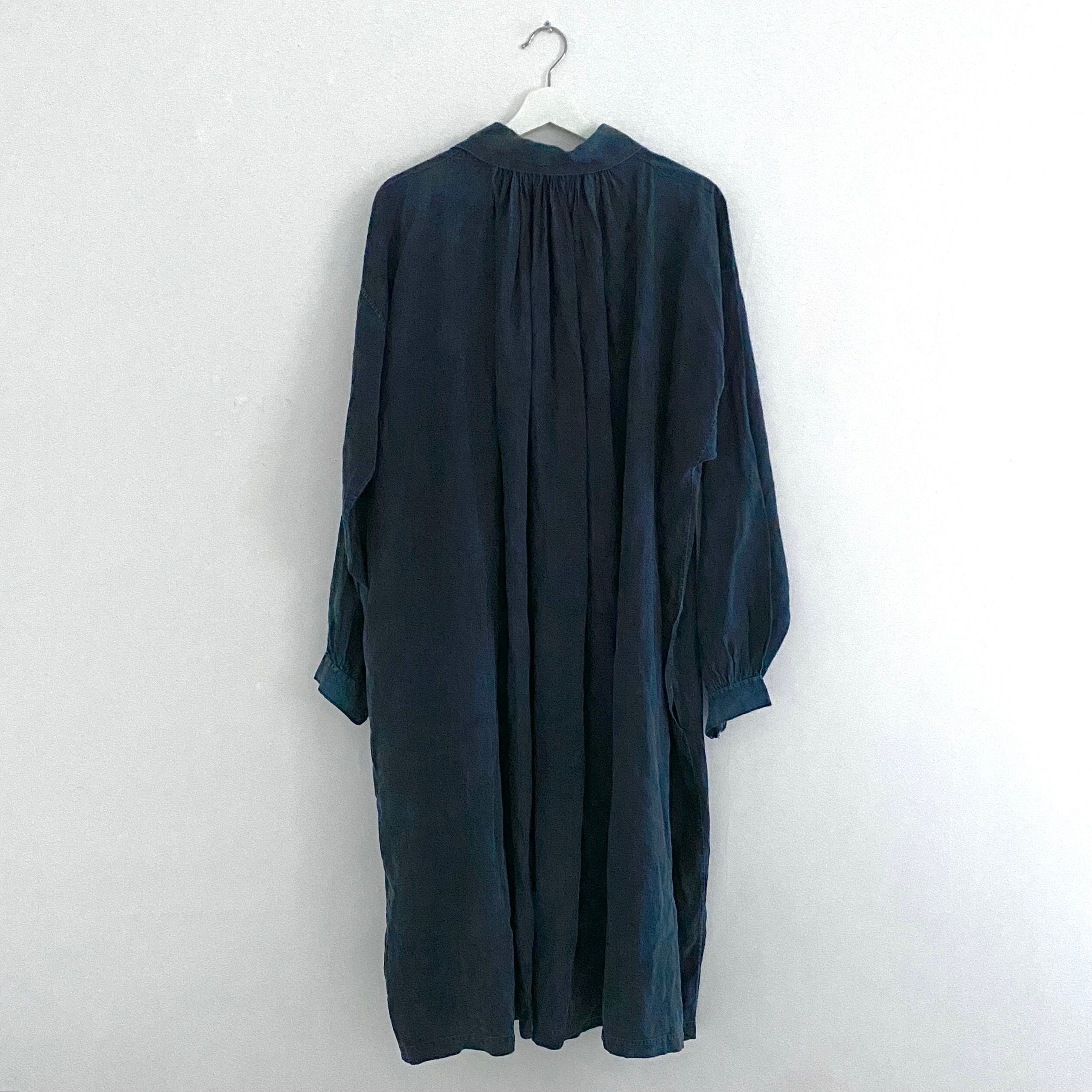 FRANCE 1920s〜vintage indigo linen collared smock | ANDANTE