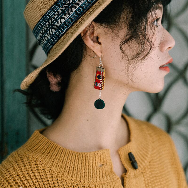 ドリームホースアシンメトリーイヤリング925シルバーヴィンテージエスニックジュエリーロングイヤリングシンイヤリングスモールイヤークリップ ドリームホーストラベル婦人服84349651562