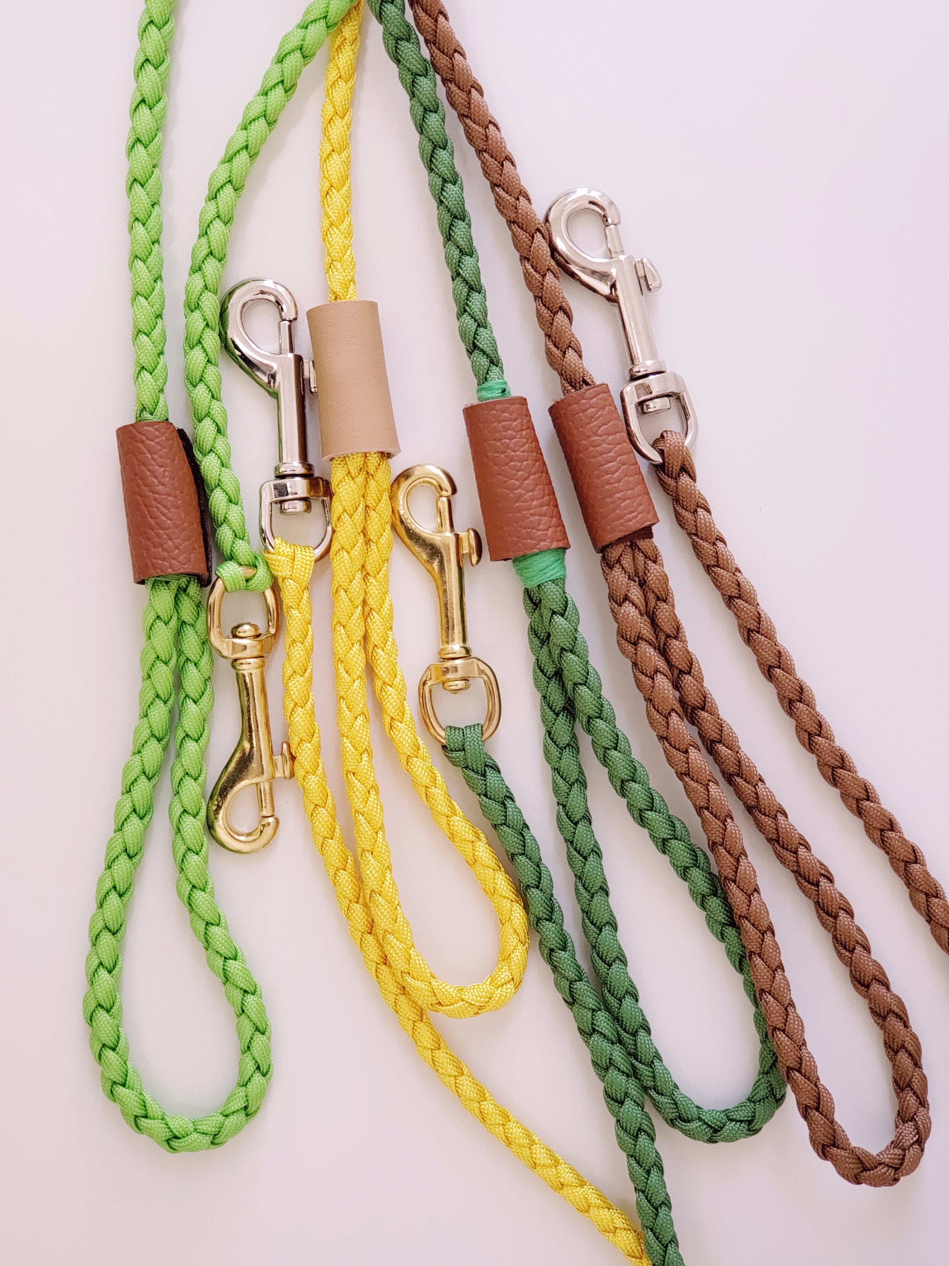 パラコードリード❥ブラウン×水色×ホワイト№036