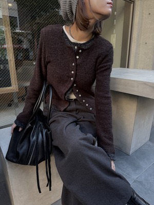 shell button layered color knit CD