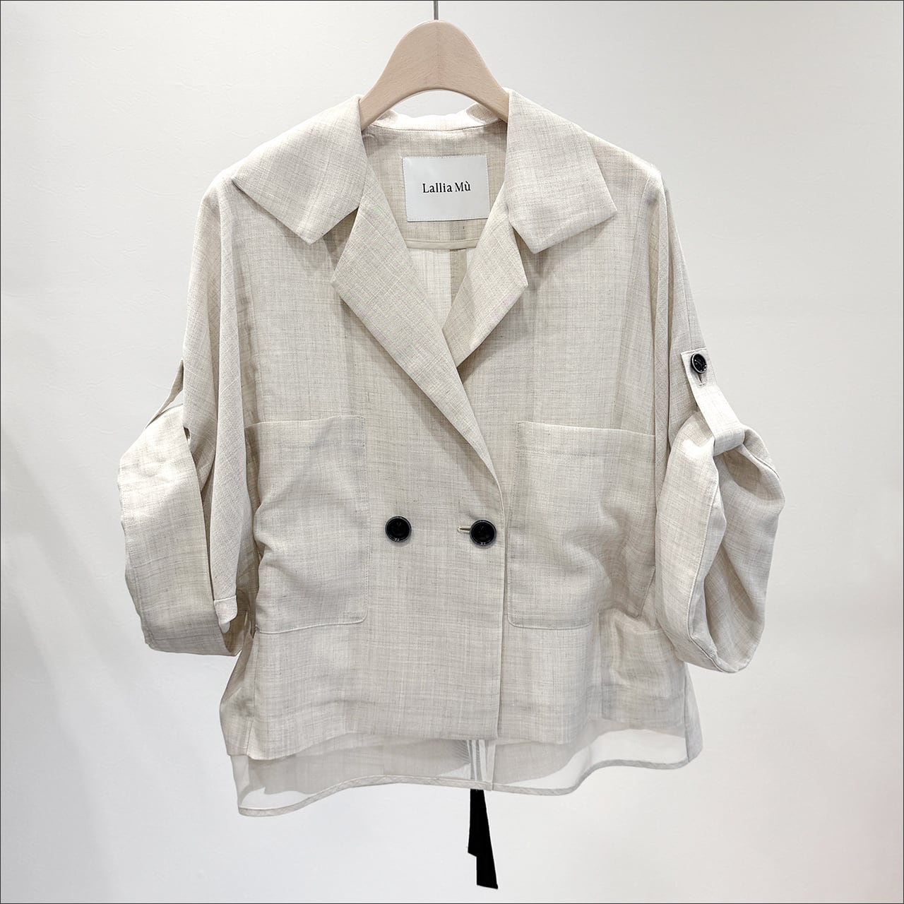 Lallia Mu ハーフスリーブダブルジャケット 2612261 Off/yellow/black