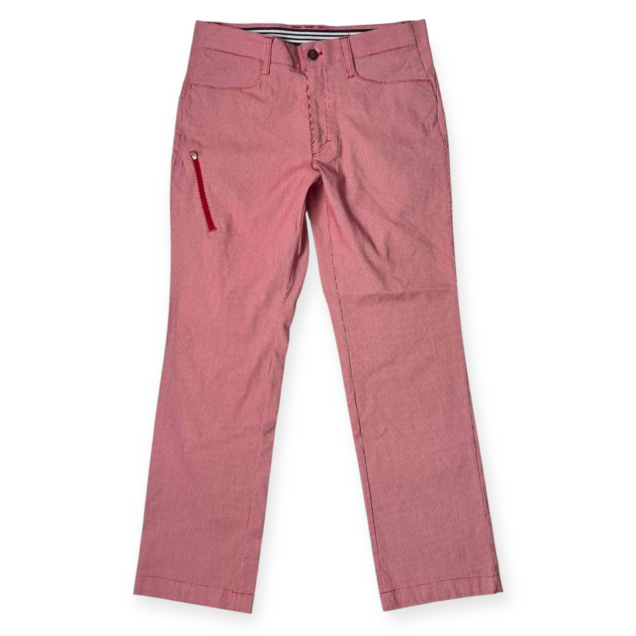 adidas GOLF アディダス ゴルフ 千鳥柄 レーヨン ストレッチ パンツ 79/レッド メンズ スポーツ