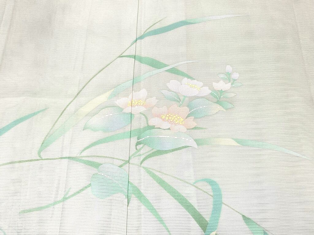 夏】型染め友禅 夏着物 絽 訪問着 正絹 ティファニーブルー パステル