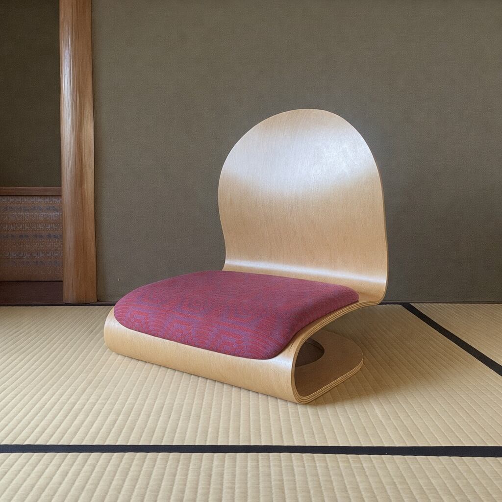 Tatami Chair by Verner Panton (Natural body / Maharam, Optik)