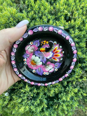 ペトリキフカ・プレート 10cm （Khomenko）