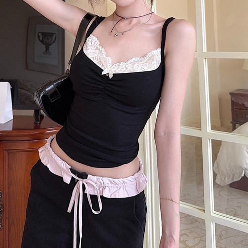 フロントギャザーレースキャミソール ・70376