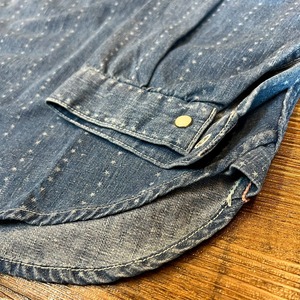インプレストア【IMPRESTORE】Fisherman Shirt(5.5ozPOPLIN)Pinst米ripe / Riceman★(★Vintagewash)