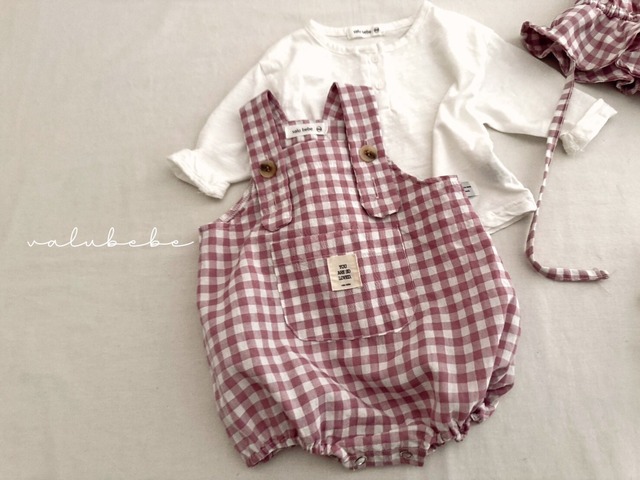 【即納】bebe sugar check suspender suit/valubebe