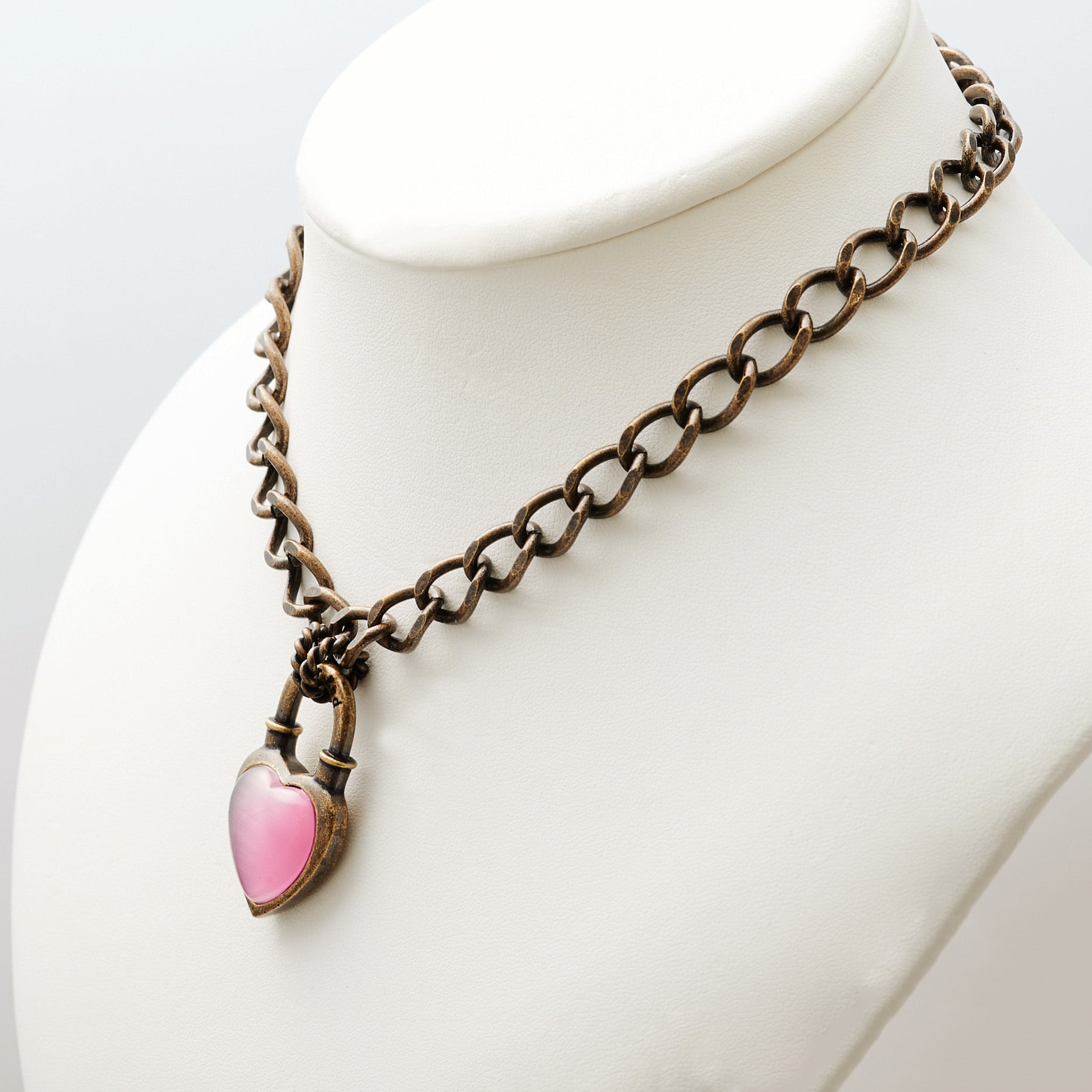 Never End® Chain Choker/Necklace Gold/Pink #0102 ネバー・エンド ...