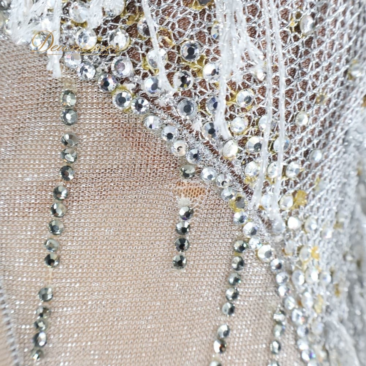 社交ダンス 衣装 Dance Art ドレス ワンピース ラテン グレイ系 シルバー系 グレー シルバー フリンジ ラメ デモ 競技 ダンス パーティ 発表会 細身 お洒落 舞台衣装 上品 きらきら 華やか