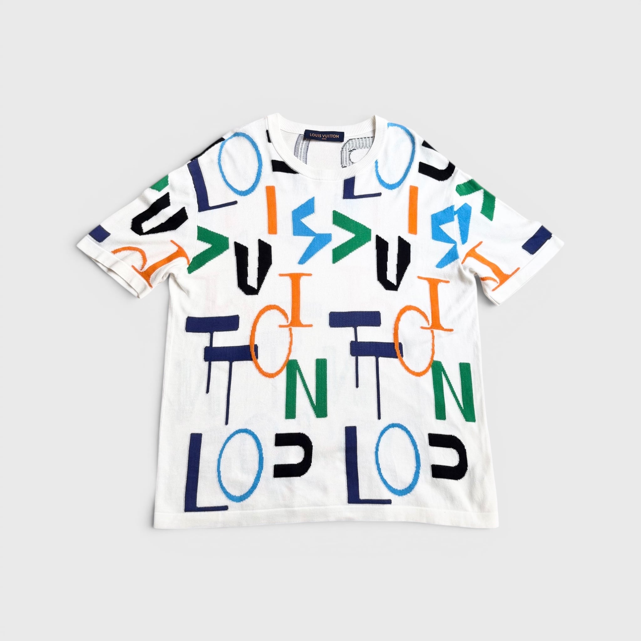 美品 ルイヴィトン エレクトリック インターシャ ニット Tシャツ ホワイト 8a21811500d7300ecbe9ed79f5b59d