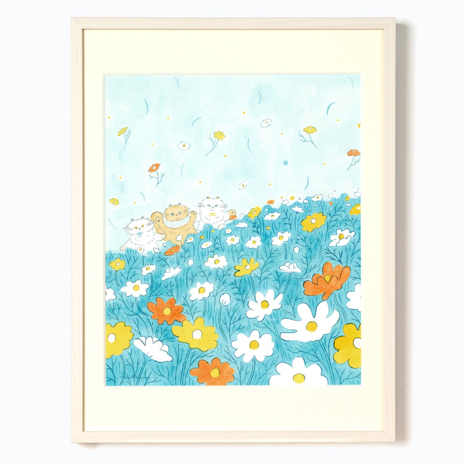 川添むつみ 原画D 「コスモス畑」 額装込み | TOKYO PiXEL. shop & gallery