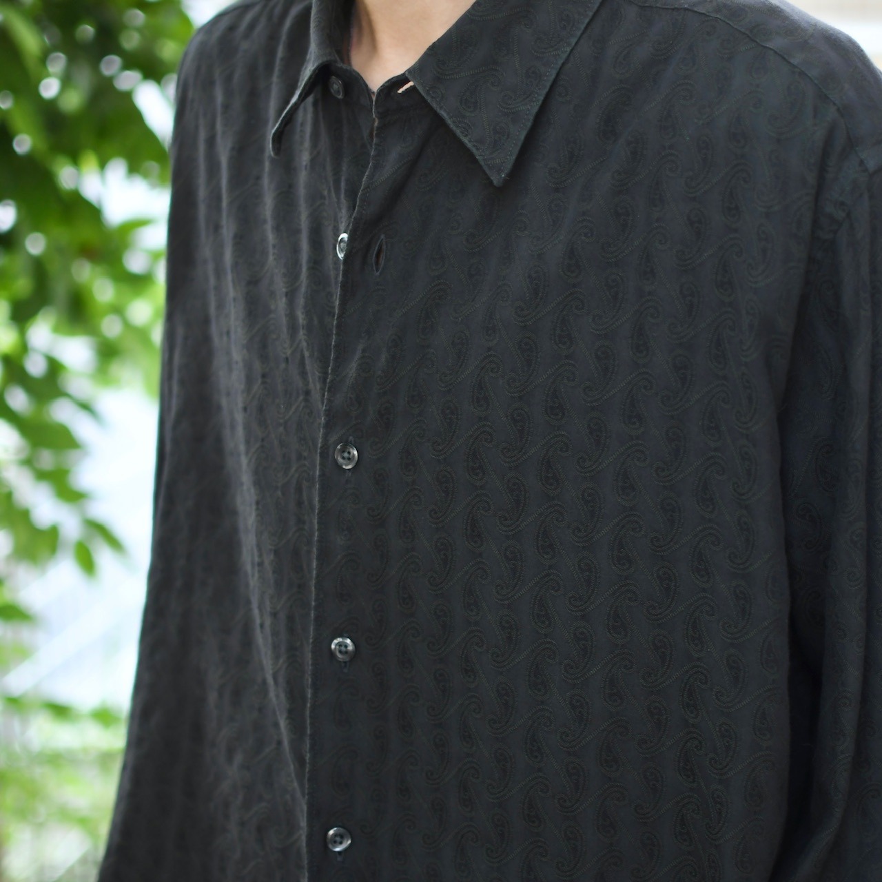 Perry Ellis paisley pattern rayon shirt