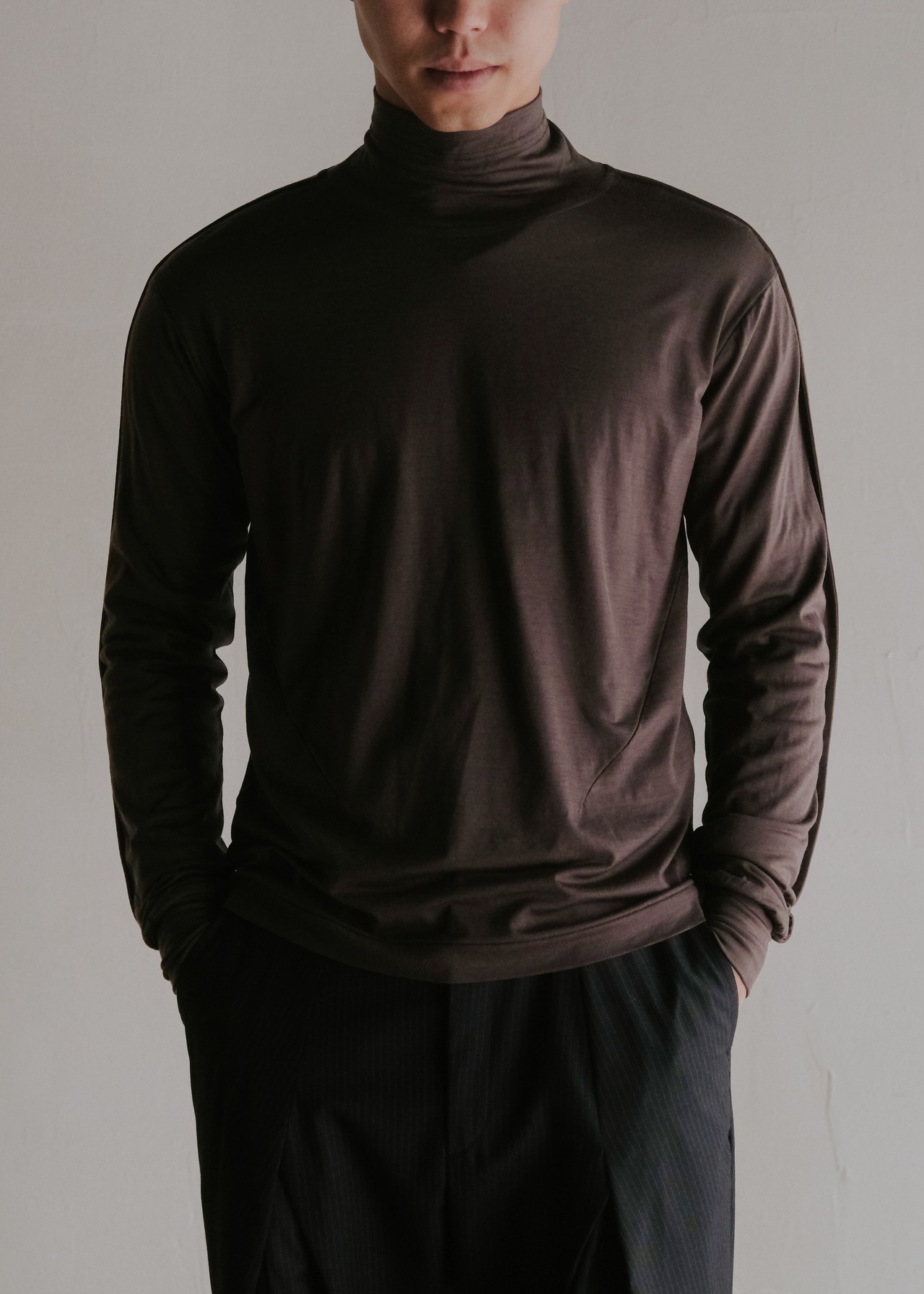 D.Nart.Ampta 25AW wool mock neck shirt / Charcoal