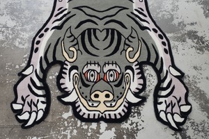 Tibetan Tiger Rug 《Lサイズ•ウール・オリジナル2・アラジングリーン101》チベタンタイガーラグ