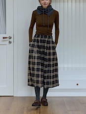 Bourgeon Vintage Check Tucked Skirt F0821