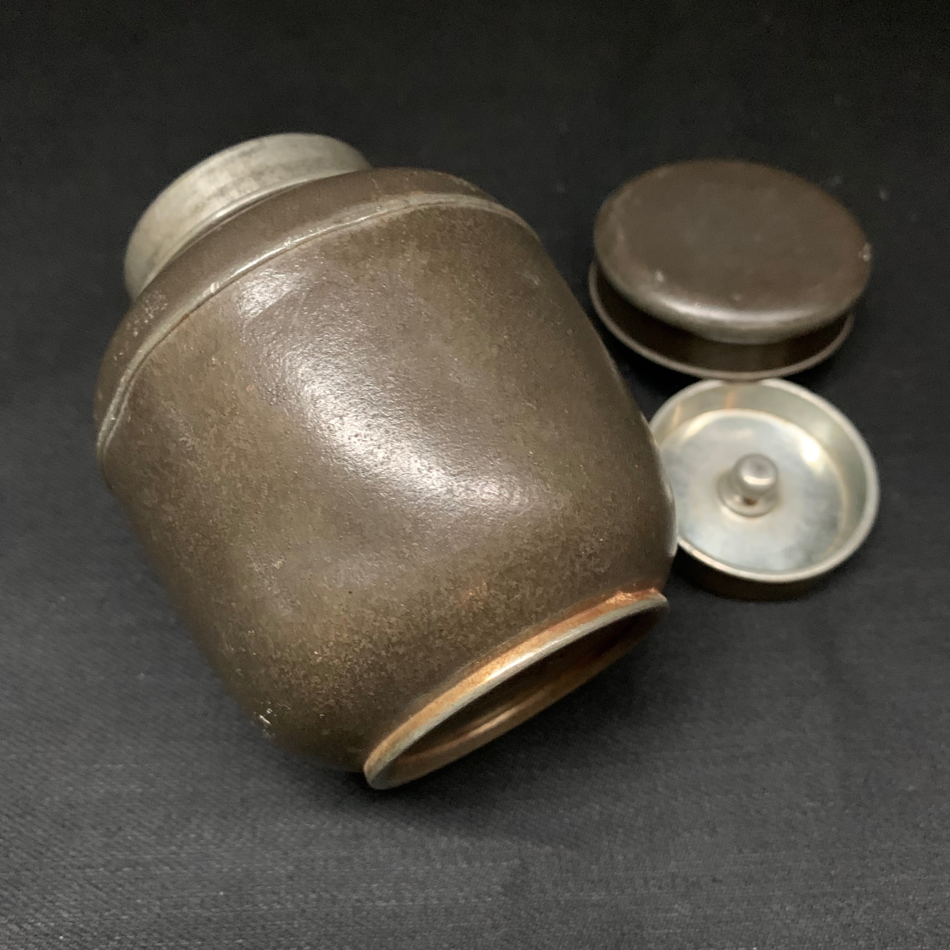 本錫 錫半 茶壷 茶入 茶道具 煎茶道具 美品 茶道具 古錫 茶入