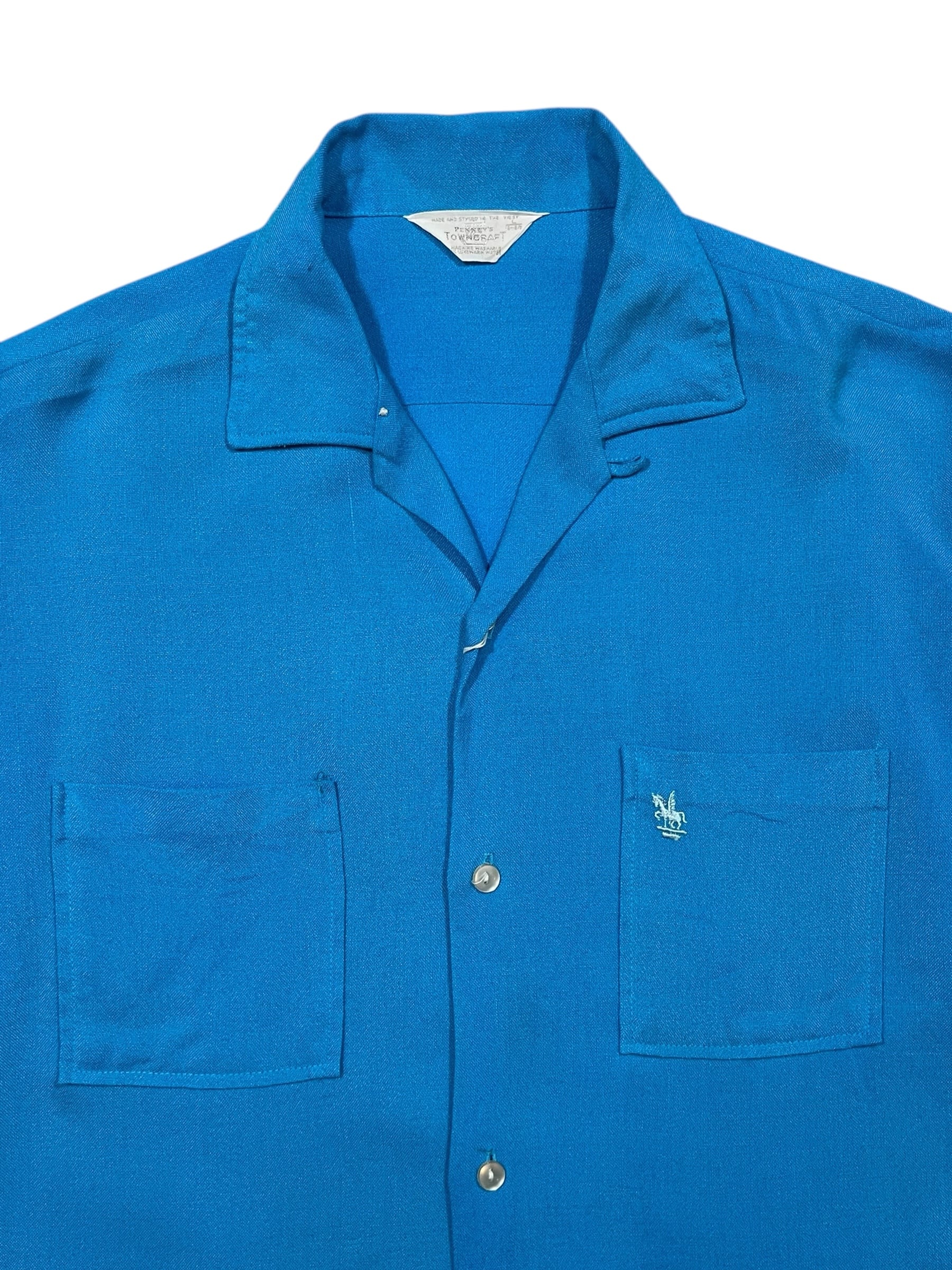 50s NAT-NAST Rayon Bowling Shirt Navy Yellow 50年代 ナットナスト