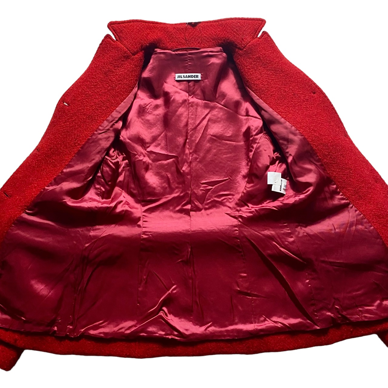 JIL SANDER red fulling wool skirt set-up