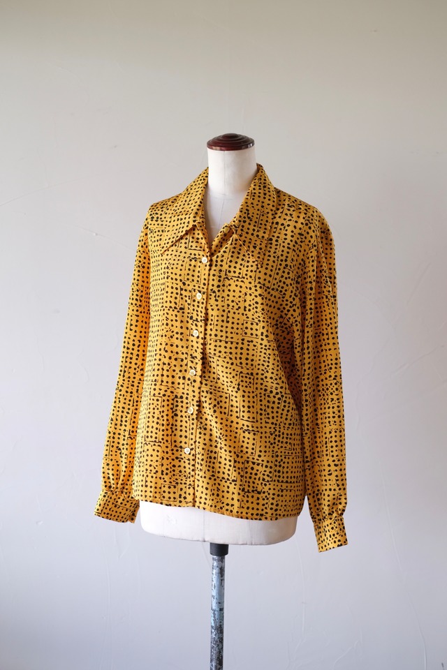 80s Polka Dot Pattern Shirt  "John Meyer"