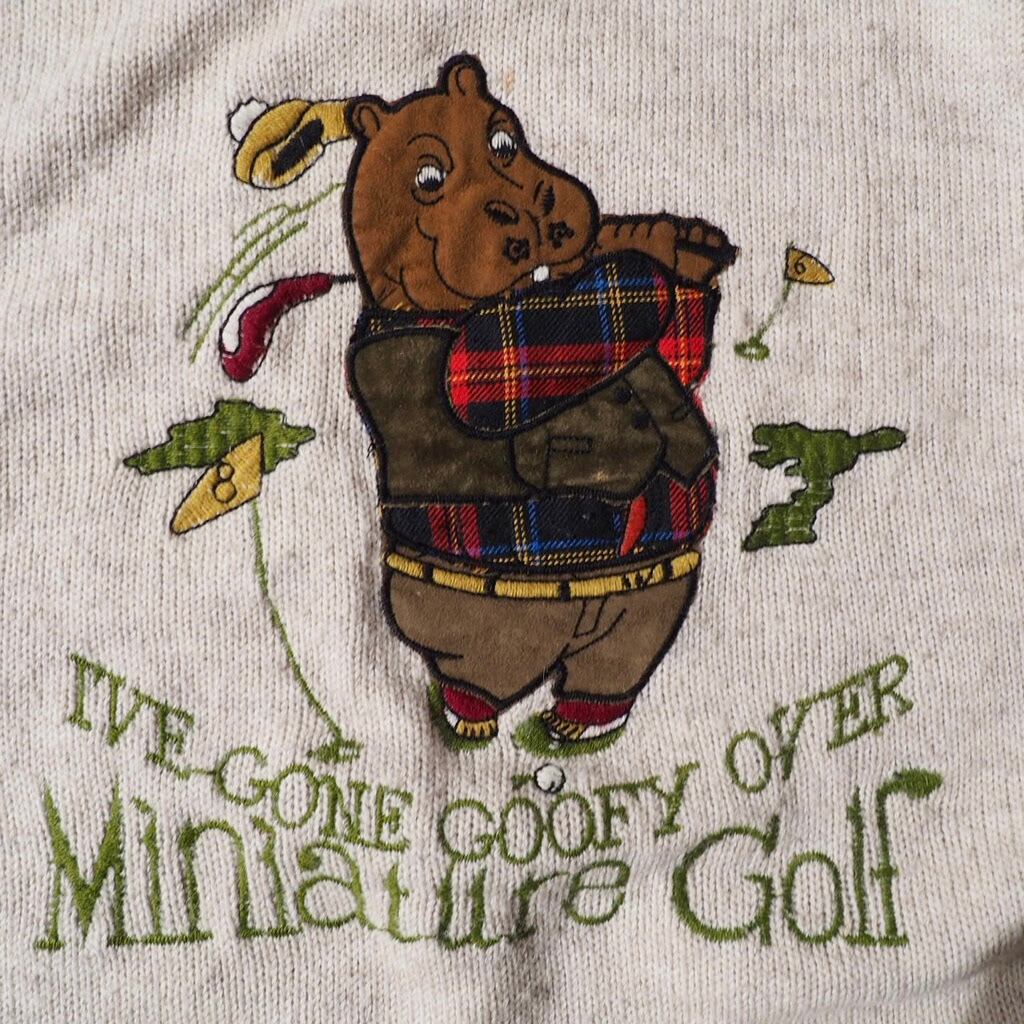 1990s Forrestal golf lesson animal embbossed vintage loose knit (made in Italy)