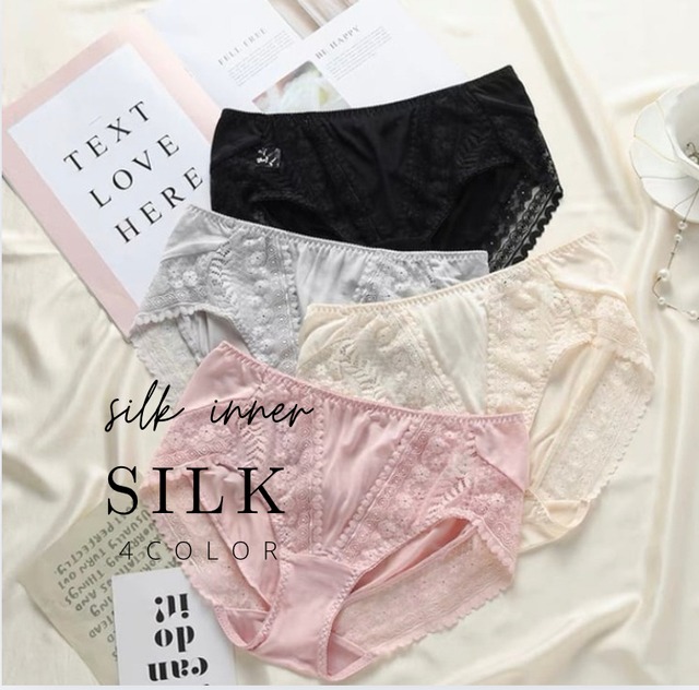 【４枚以上購入価格】 【silk】【3size/4color】Silk  lace shorts s169