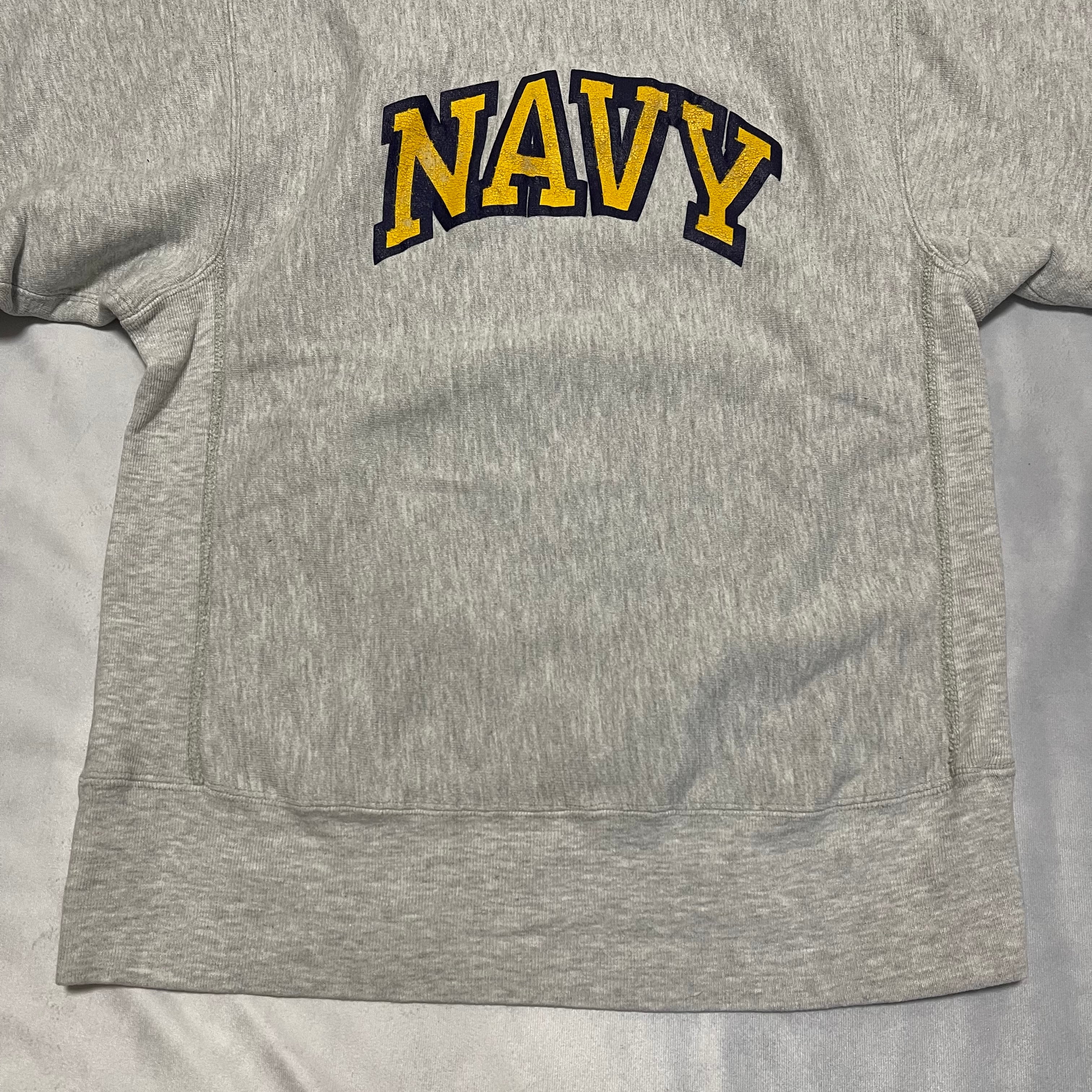 90年代 USA製 リバースウィーブ 刺繍タグ U.S.NAVY アメリカ海軍-