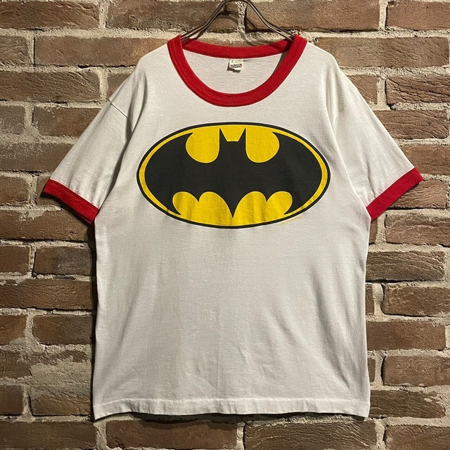 【Caka act3】"BATMAN" Logo Print Design Ringer T-Shirt