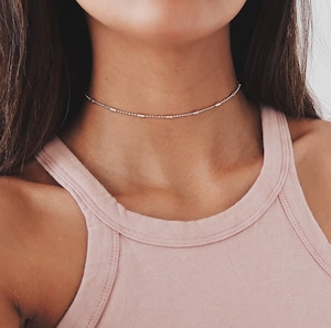 Tsubu chain choker necklace (ツブ チェーンチョーカーネックレス)