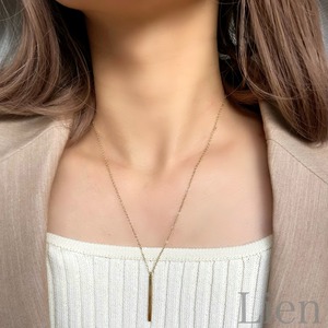 バーモチーフ ロング ネックレス◆つけっぱなし!ＯＫ　316Ｌ サージカルステンレス　Lien