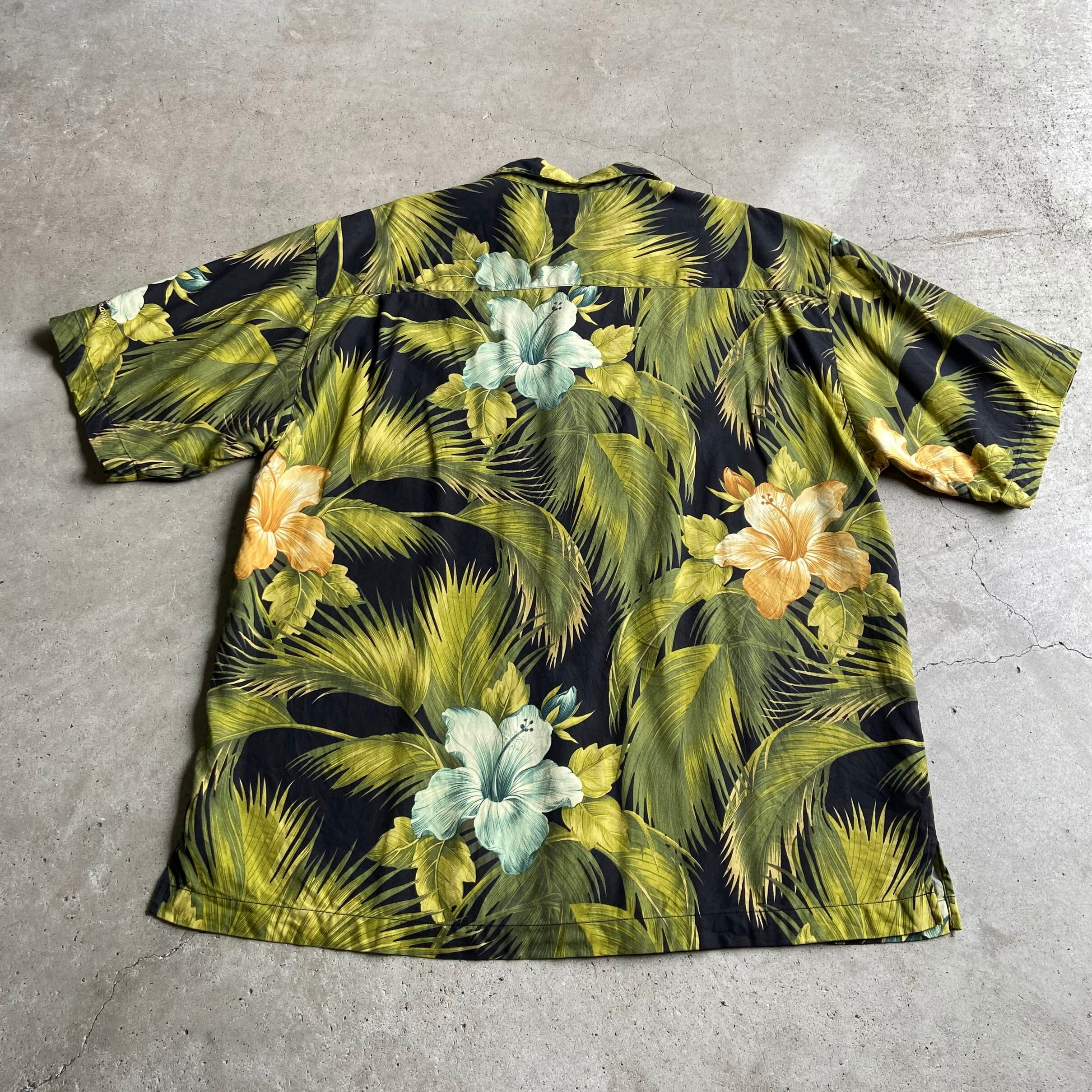 Tommy Bahama トミーバハマ シルク リーフ 花柄 総柄 開襟 アロハ