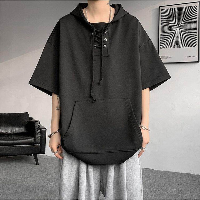 Hooded short-sleeved sweatshirt(MT1534)