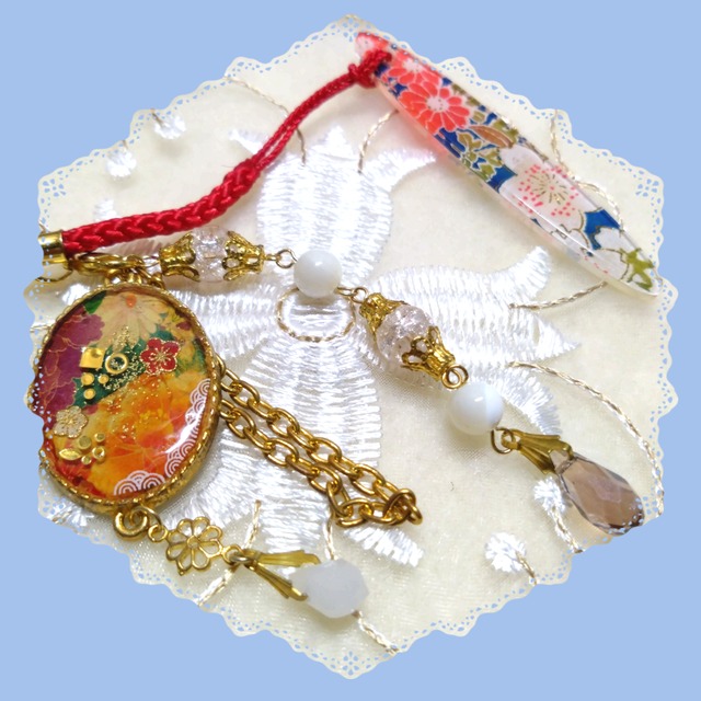 【根付】レトロ牡丹