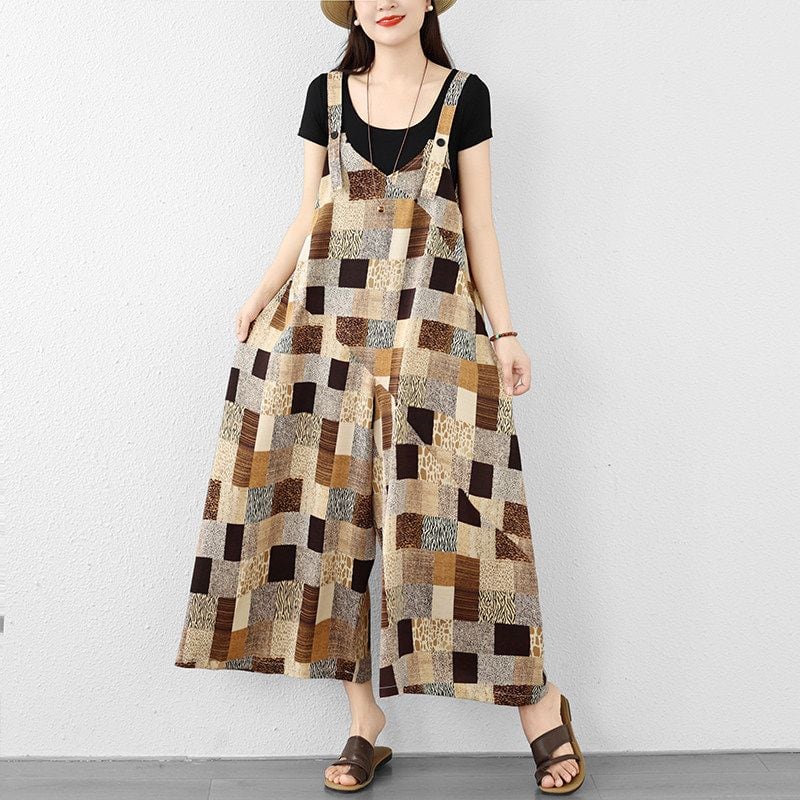 RELAXED V-NECK WIDE LEG JUMPSUIT M-17619