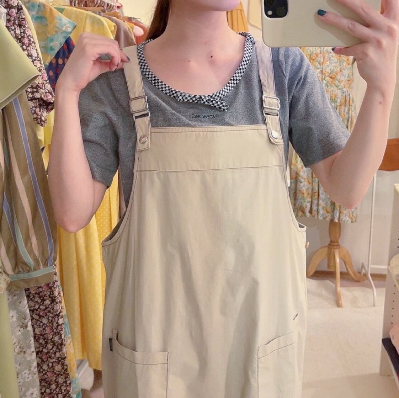 light beige long jumper skirt