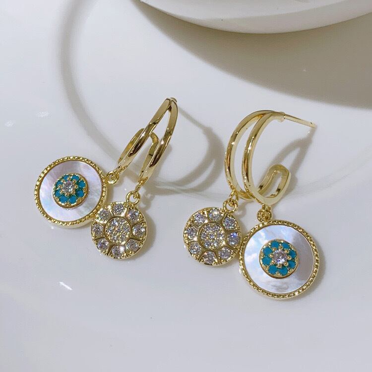 サークルストーンピアス A107