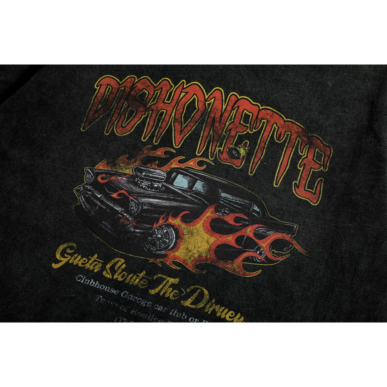 VINTAGE ストリート 燃えるクラシックカー Tシャツ T813