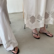 Dentelle Hem Cotton Skirt F0612