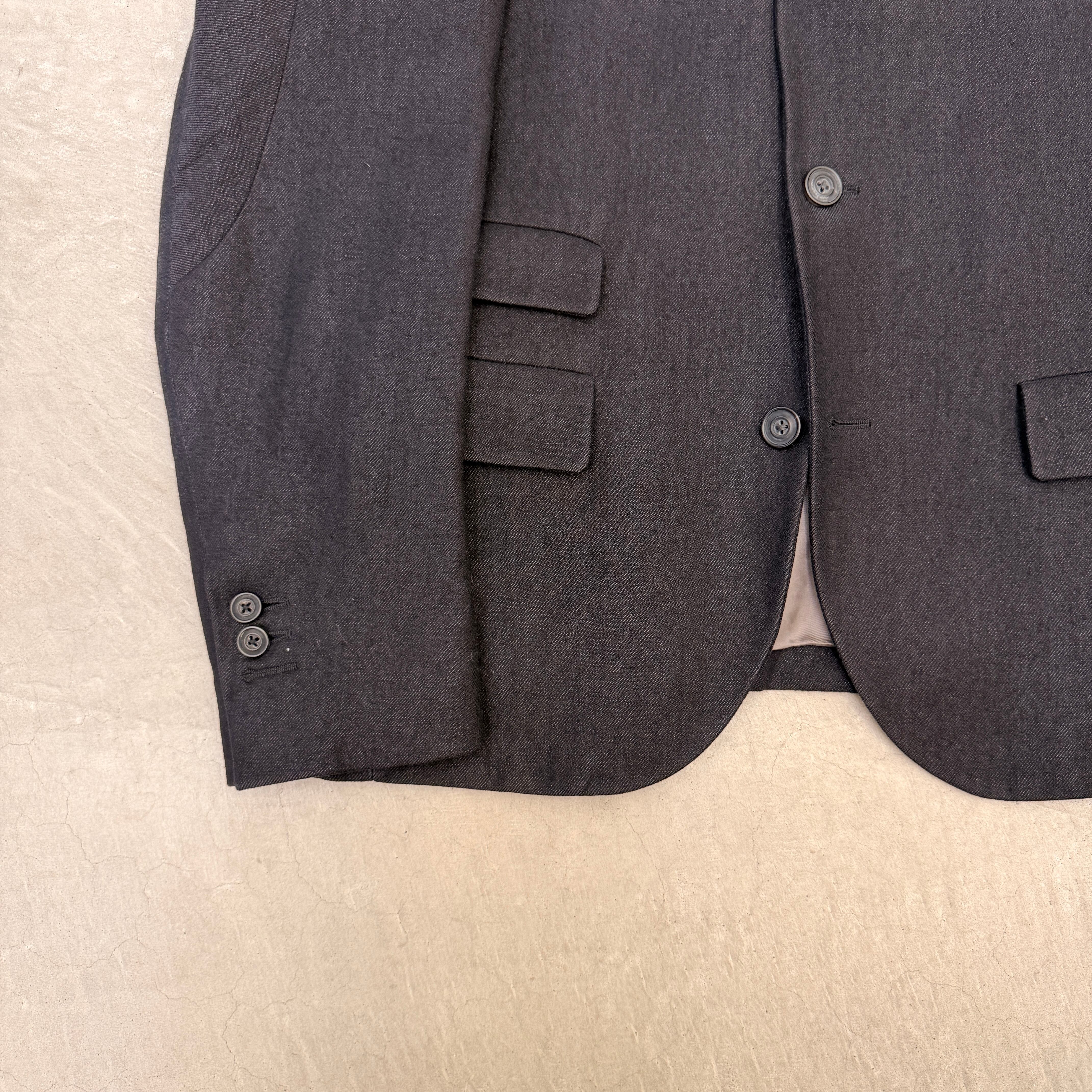 WOOSTER LARDINI Linen wool navy jacket 44 | ASSET VINTAGE アセット