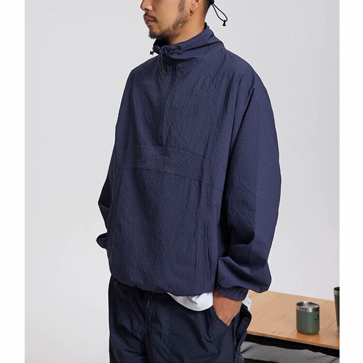 ★PLAIN STAND COLLAR COUPLE WINDBREAKER　　　A0724