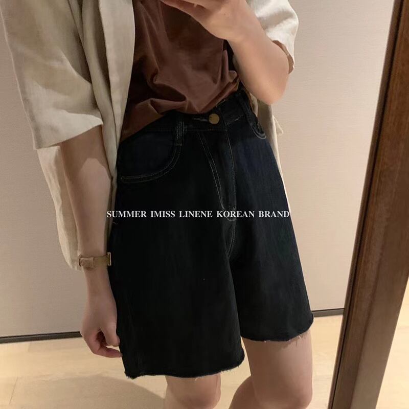 ソリッド カラージーンズ サマー薄手ウェストショーツ 夏物 ブルマー ソリッドカラー ビッグFスモールZ韓国63273229742