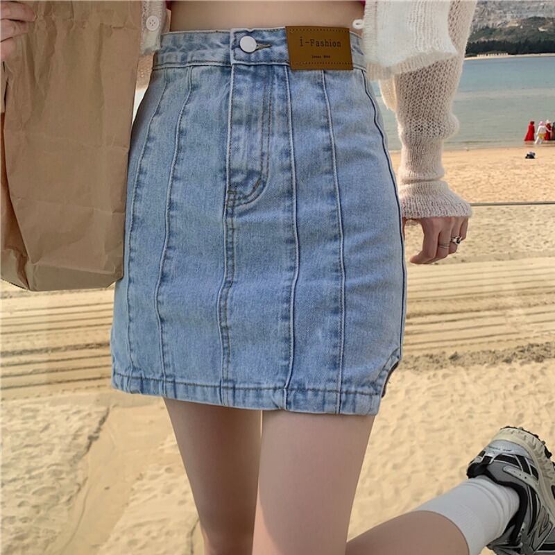 スカート サマースタンダードAラインハイウェストウェストショート レトロ 夏物 ハンチェンe87052014599