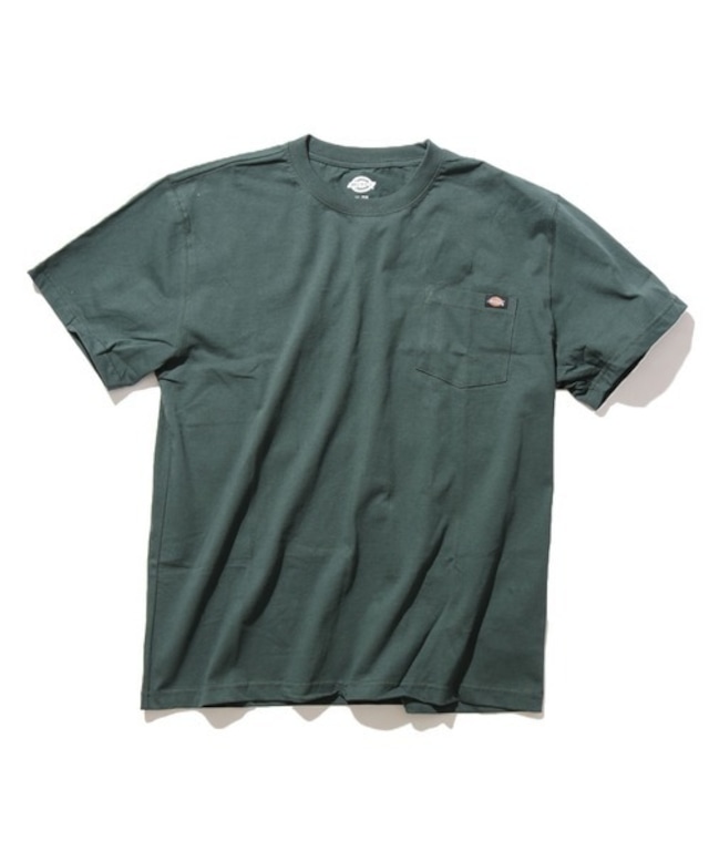 Dickies (ディッキーズ) ヘビーウェイト クルーネック ワンポイント ポケットTシャツ WS450 グリーン