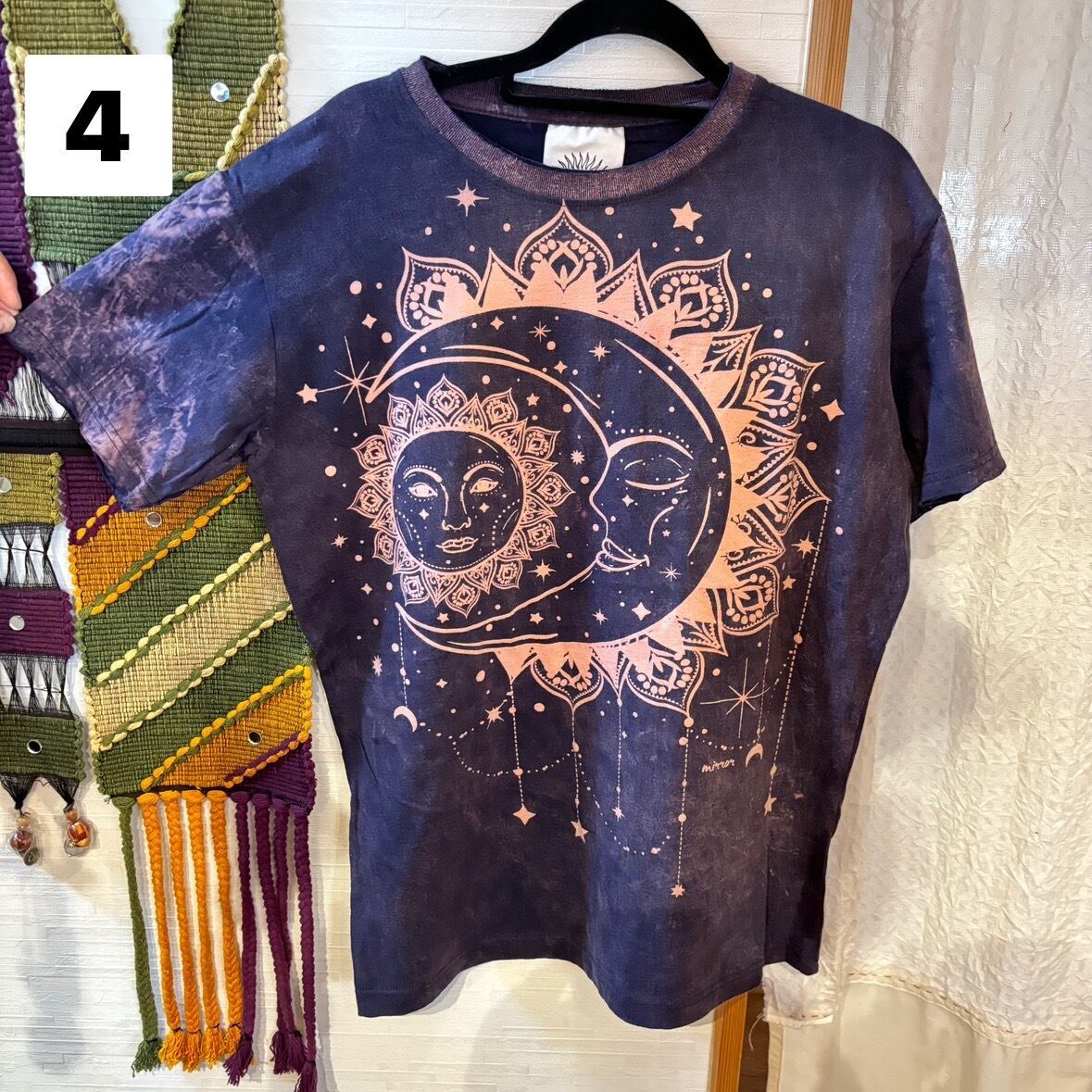 新品 アジアン Tシャツ 月と太陽 エスニック おしゃれ R533