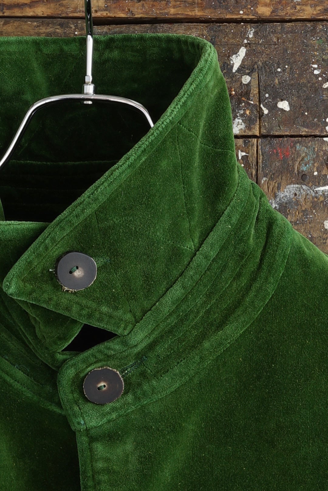 CHEZ VIDALENC - COAT BOBI VELVET / MOSS GREEN | Brownie