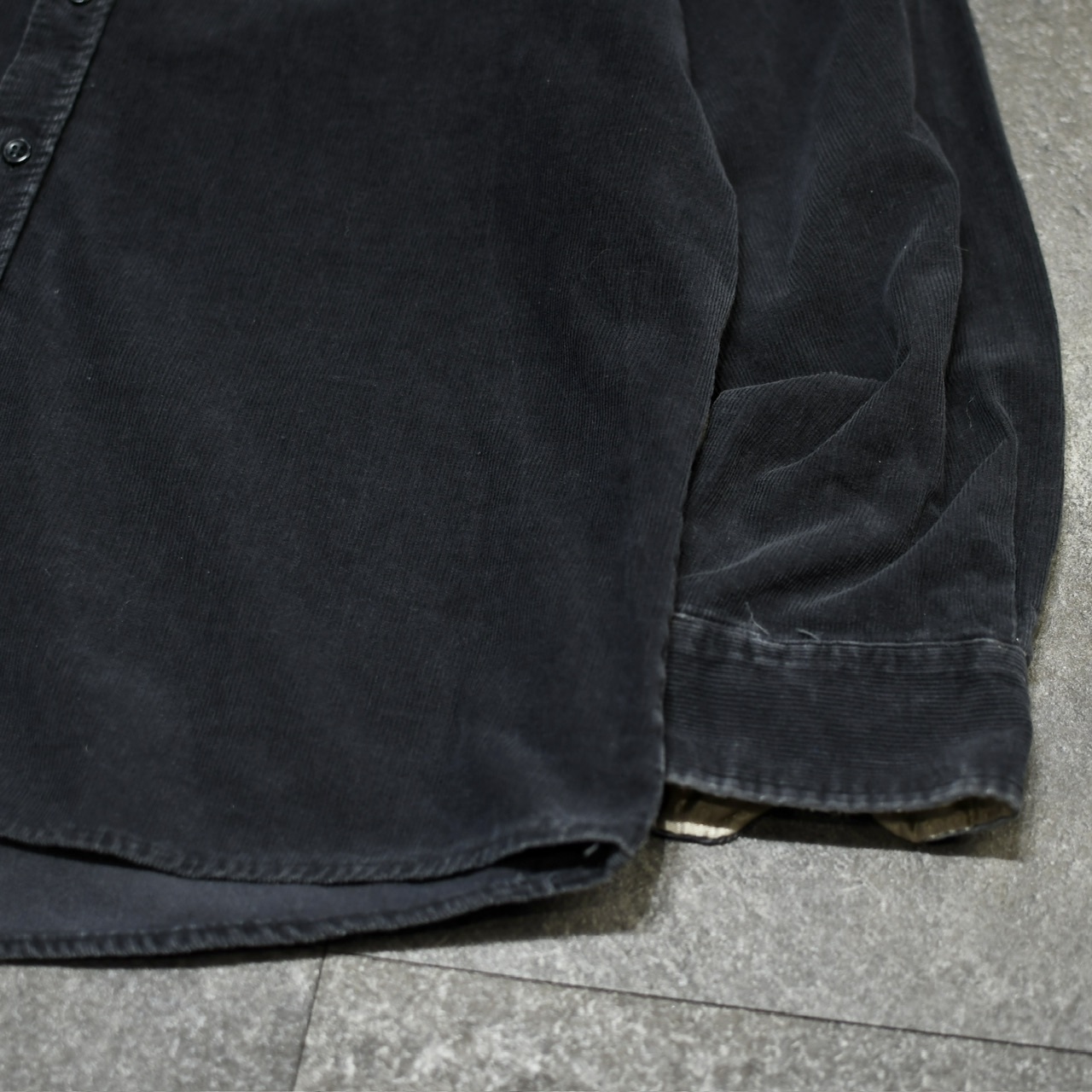 fade black corduroy shirt