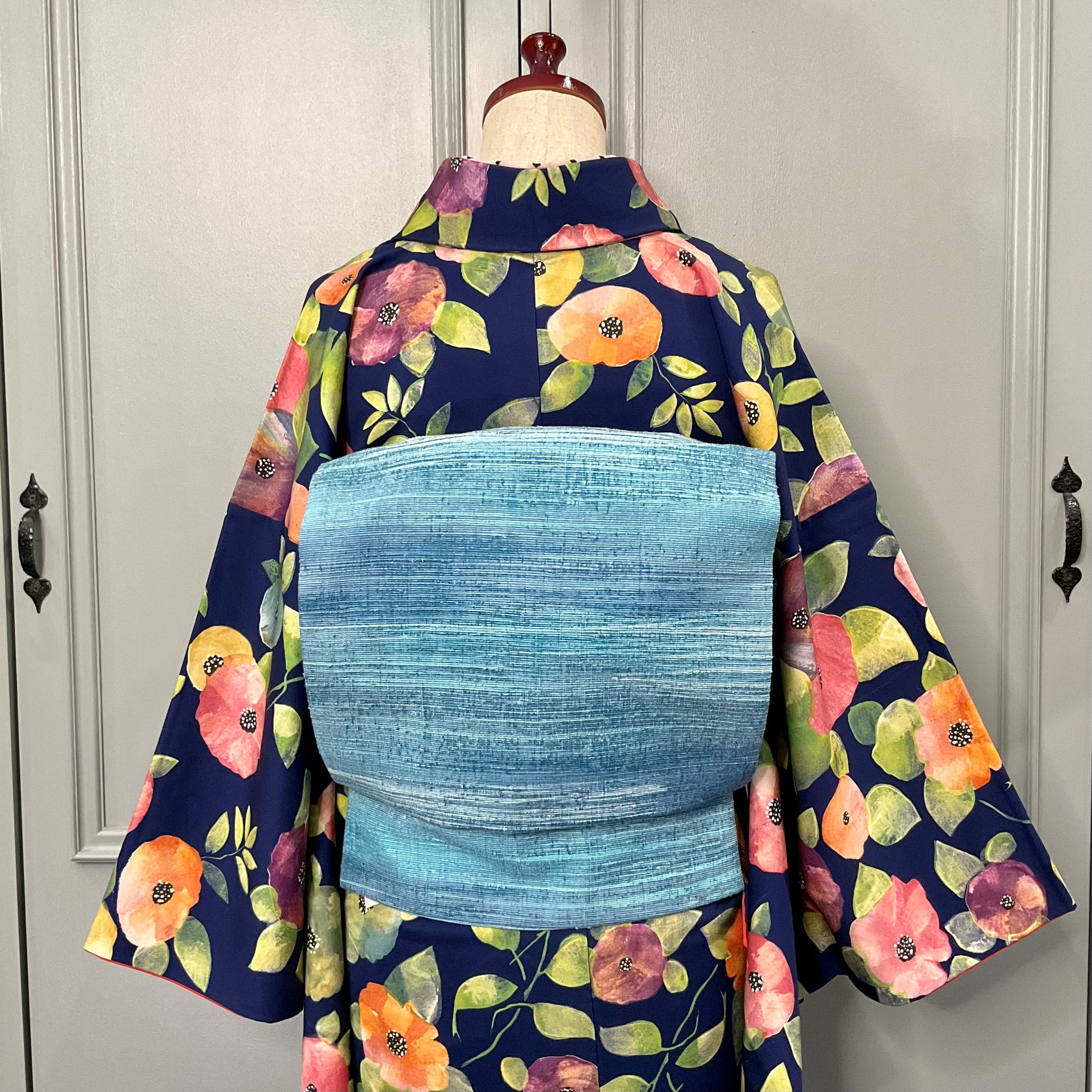 winter lake*名古屋帯 未使用 織り ブルー 青 グラデーション winter lake*名古屋帯 未使用 織り ブルー 青 グラデーション